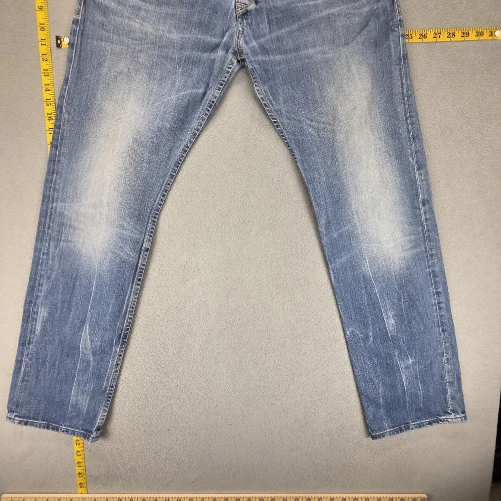 Diesel Jeans Mens 33x32 Blue Poiak Regular‎ Slim Tapered Made in Italy 008C3